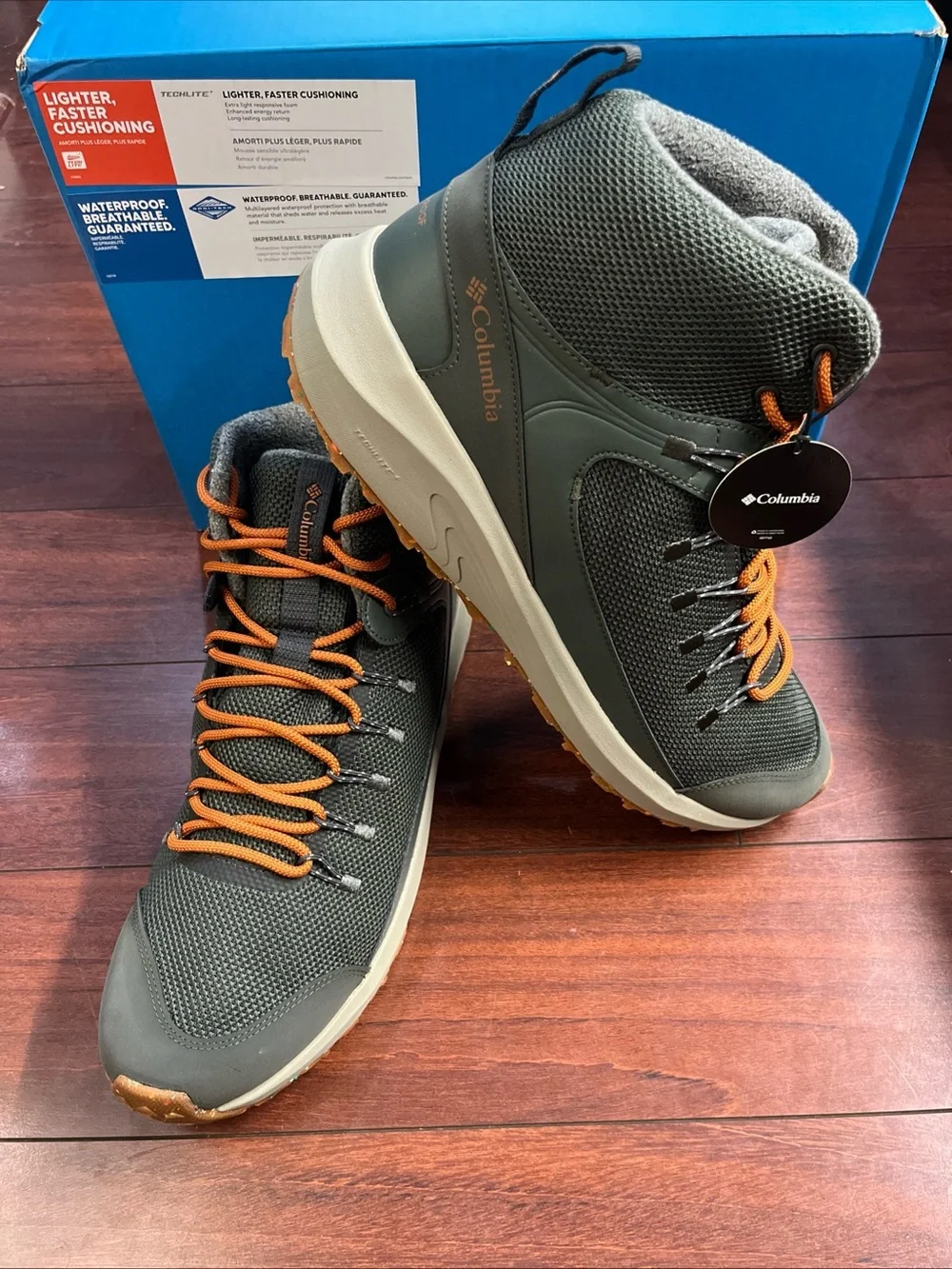 Mens 15 Columbia Trailstorm Mid Waterproof Boot Gravel Gray Hiking Trail New